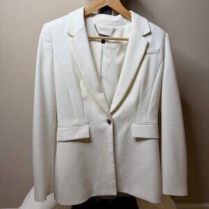 White House Black Market White Textured Blazer Size 0